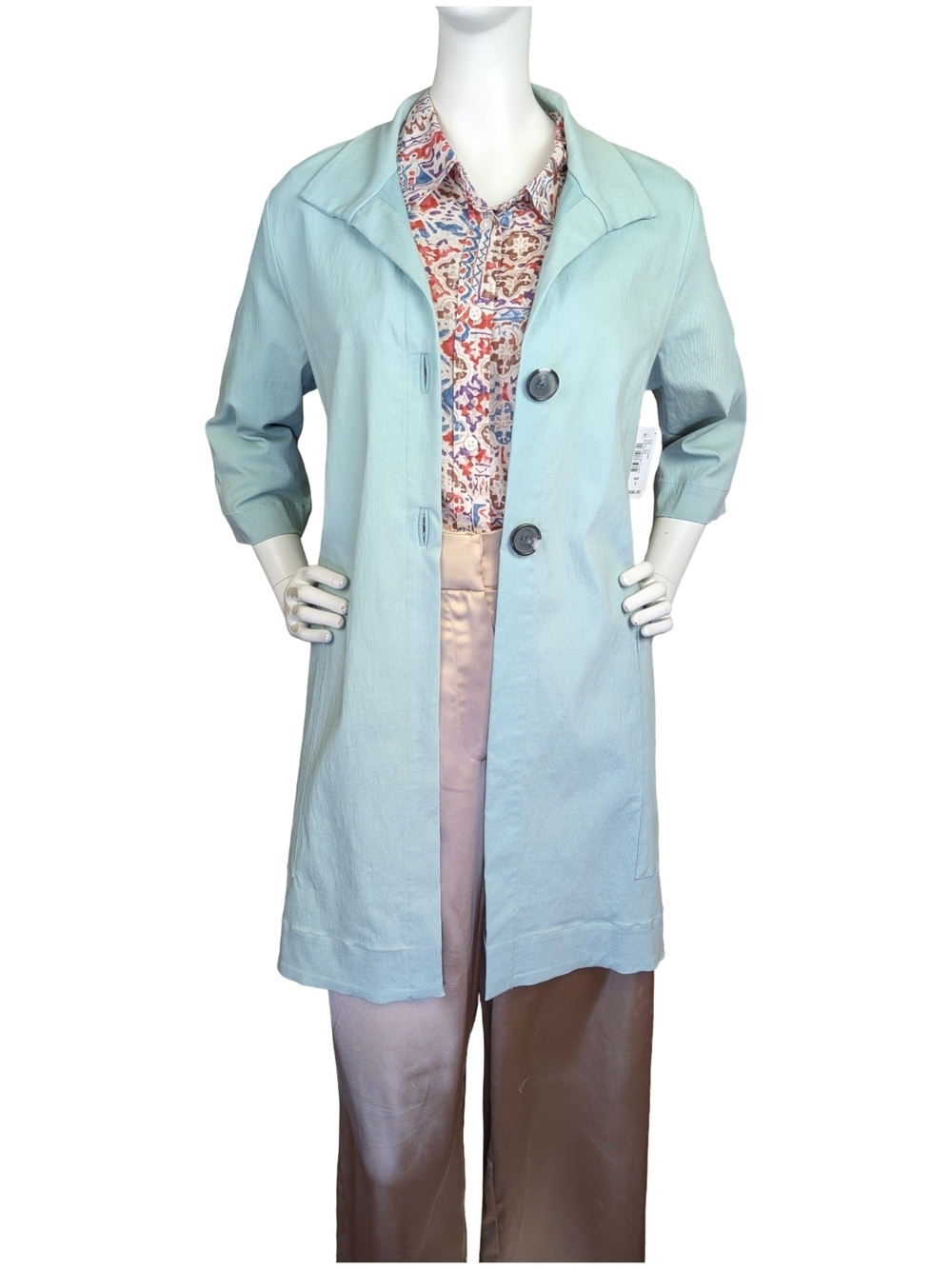 AYRtight Baxter Topper Jacket S Julep NWT Made in Canada Oversized Stretch Aqua - Picture 6 of 16